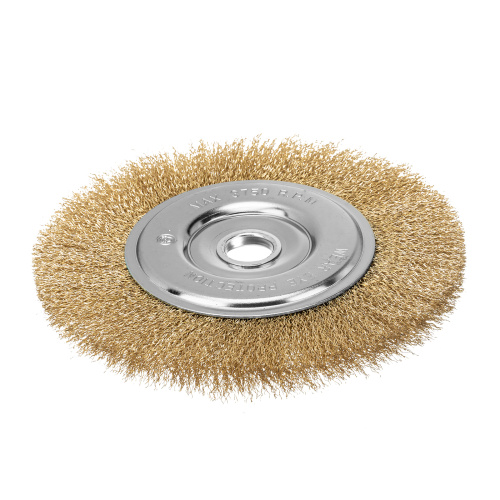 Щетка для УШМ, 200 мм, посадка 22.2 мм, плоская, латунированная витая проволока Matrix по ценам производителя в Краснодаре с доставкой по всей России