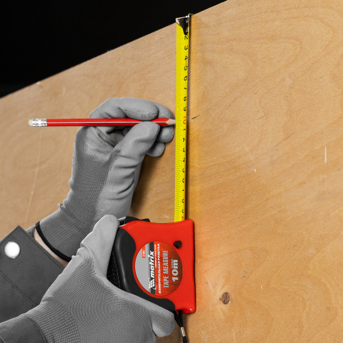 Рулетка Double fixation,10 м х 25 мм,обрезиненный корпус,двойная плавная фиксация Matrix по ценам производителя в Краснодаре с доставкой по всей России