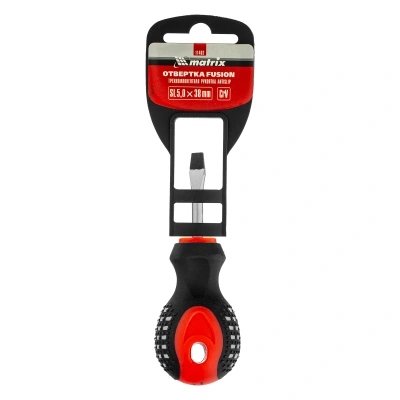 Отвертка Fusion, SL5 х 38 мм, CrV, трехкомпонентная рукоятка "Anti slip" Matrix по ценам производителя в Краснодаре с доставкой по всей России