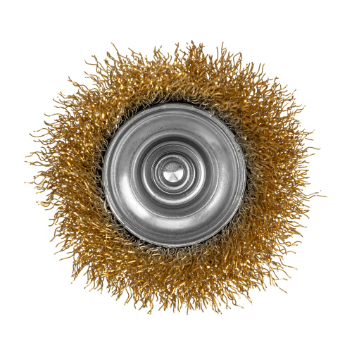 Щетка для дрели, 65 мм, "чашка" со шпилькой, латунированная витая проволока Matrix по ценам производителя в Краснодаре с доставкой по всей России