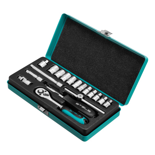 Набор торцевых головок с трещоткой, 1/4", 18 предметов Stels по ценам производителя в Краснодаре с доставкой по всей России