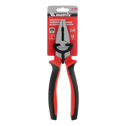 Плоскогубцы комбинированные, 200 мм, хром-ванадий, двухкомпонентные рукоятки Matrix по ценам производителя в Краснодаре с доставкой по всей России