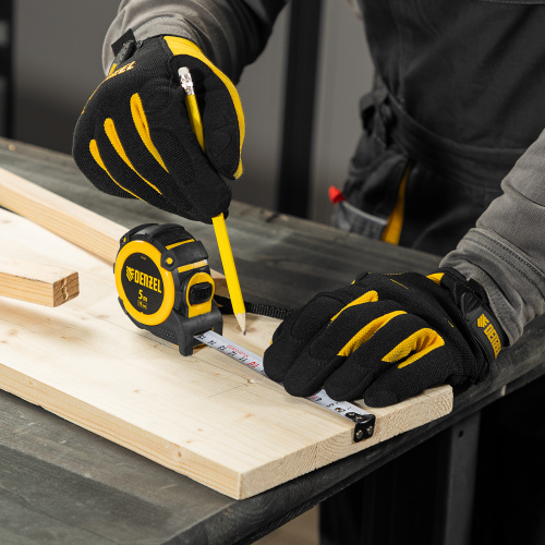 Рулетка 5м х 19мм, автоматич. фиксац., нейлон. покрытие, магнит. зацеп, двухстор. разметка Denzel по ценам производителя в Краснодаре с доставкой по всей России