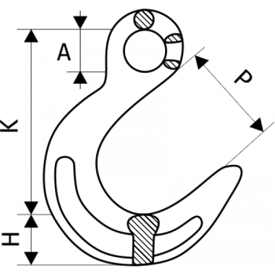Крюк с широким зевом 1,5 т, размер 9/32 - 1/4 по ценам производителя в Краснодаре с доставкой по всей России