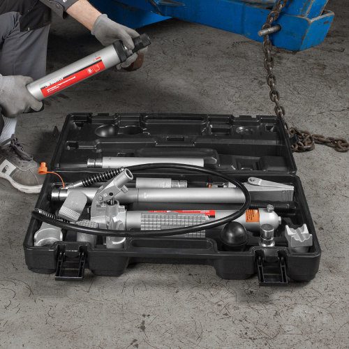 Растяжка гидравлическая, 10 т, набор из 17 предметов, 7 сменных насадок, в пластиковом кейсе Matrix по ценам производителя в Краснодаре с доставкой по всей России