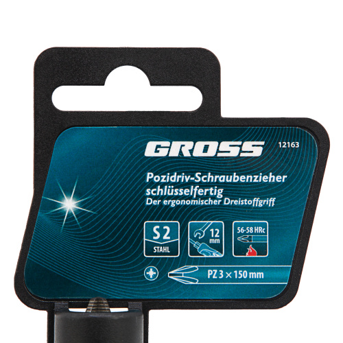 Отвертка PZ3 x 150 мм, S2, трехкомпонентная ручка Gross по ценам производителя в Краснодаре с доставкой по всей России