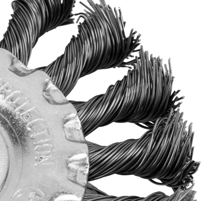 Щетка для УШМ, 100 мм, посадка 22.2 мм, плоская, крученая проволока 0.5 мм Сибртех по ценам производителя в Краснодаре с доставкой по всей России