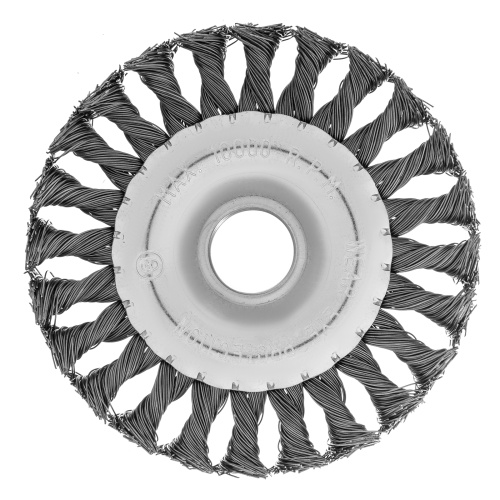 Щетка для УШМ 125 мм, посадка 22.2 мм, плоская, крученая проволока 0.5 мм Matrix по ценам производителя в Краснодаре с доставкой по всей России