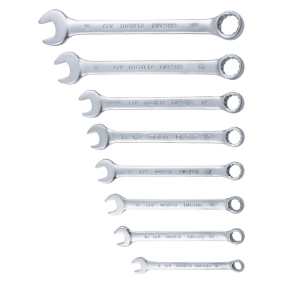 Набор ключей комбинированных, 8-19 мм, 8 шт, CrV, матовый хром Matrix по ценам производителя в Краснодаре с доставкой по всей России