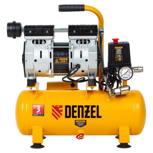 Компрессор DLS650/10 безмаслянный малошумный 650 Вт, 120 л/мин, ресивер 10 л Denzel по ценам производителя в Краснодаре с доставкой по всей России