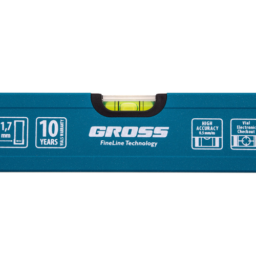 Уровень алюминиевый усиленный, 400 мм, 3 глазка Gross по ценам производителя в Краснодаре с доставкой по всей России