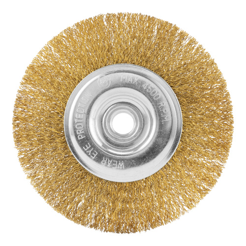 Щетка для УШМ, 125 мм, М14, плоская, латунированная витая проволока Matrix по ценам производителя в Краснодаре с доставкой по всей России