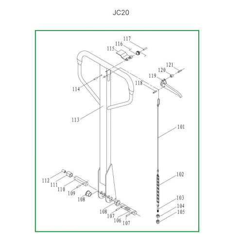 Ручка  в сборе для гидравлических тележек DF25 по ценам производителя в Краснодаре с доставкой по всей России