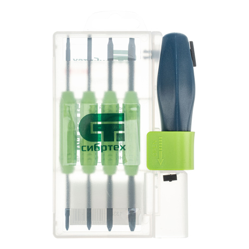 Отвертка со сменными двухсторонними насадками, 8 в 1, пластиковый кейс, CrV Сибртех по ценам производителя в Краснодаре с доставкой по всей России