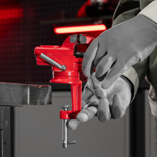 Тиски слесарные, 50 мм, настольные, поворотные, c наковальней MTX по ценам производителя в Краснодаре с доставкой по всей России