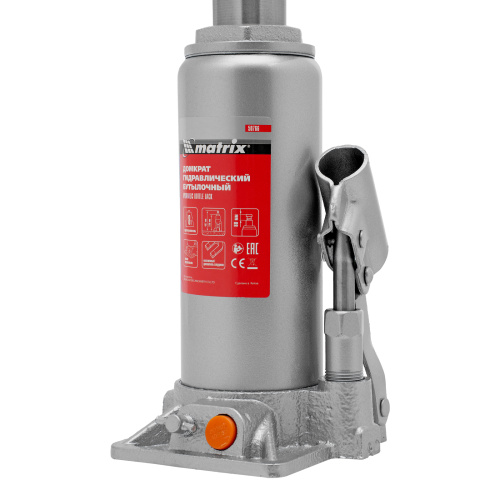 Домкрат гидравлический бутылочный, 8 т, h подъема 230-457 мм Matrix по ценам производителя в Краснодаре с доставкой по всей России