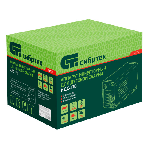 Аппарат инверторный дуговой сварки ИДС-170, 170 А, ПВ 80%, диаметр электрода 1.6-3.2 мм Сибртех по ценам производителя в Краснодаре с доставкой по всей России