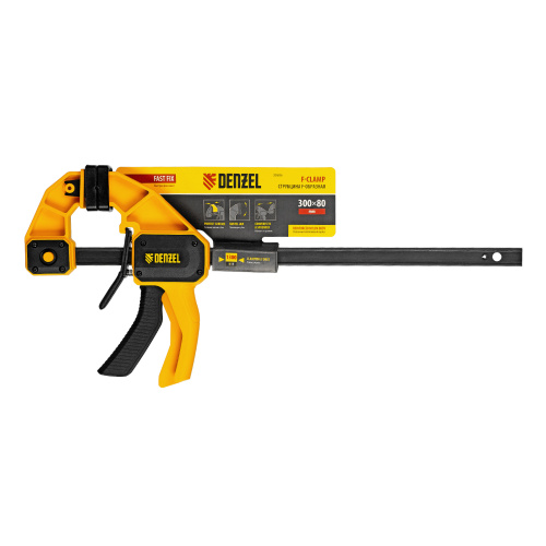 Струбцина F-образная, быстрозажимная, 300 х 80 мм, усиленный нейлоновый корпус Denzel по ценам производителя в Краснодаре с доставкой по всей России