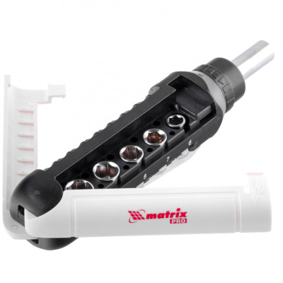 Отвертка реверсивная с набором бит и торцевых головок, 15 шт, CrV Matrix Pro по ценам производителя в Краснодаре с доставкой по всей России