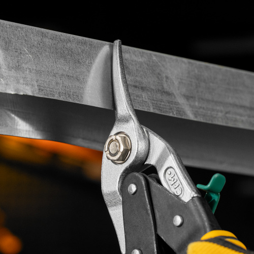Ножницы по металлу, 270 мм, прямой и правый рез, сталь-СrMo, трехкомпонентные рукоятки Denzel по ценам производителя в Краснодаре с доставкой по всей России