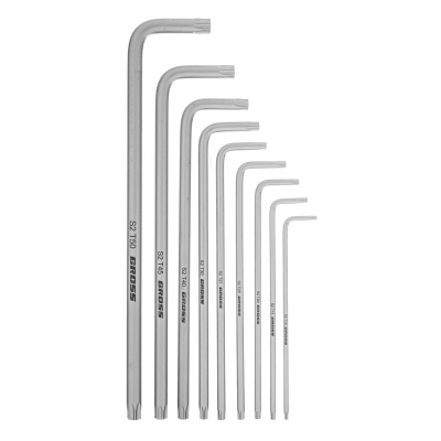 Набор ключей имбусовых Torx -TT, 9 шт: T10-T50, экстра-длинные, S2, сатинированные Gross по ценам производителя в Краснодаре с доставкой по всей России