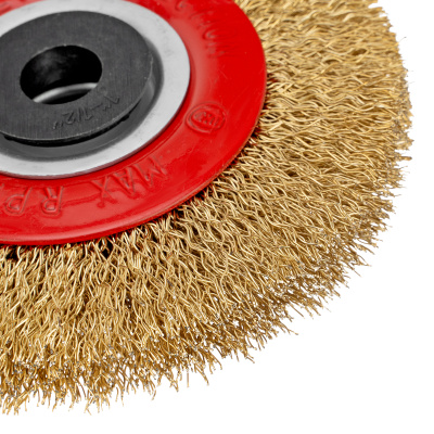 Щетка для точила, 100 мм, посадка 20 мм, плоская, латунир. витая проволока Matrix по ценам производителя в Краснодаре с доставкой по всей России