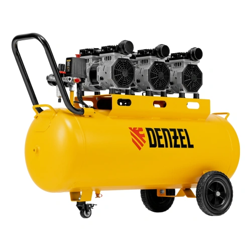 Компрессор безмасляный, малошумный DLS 1800/100,1800 Вт, 3x600, 100 л, 345 л/мин Denzel по ценам производителя в Краснодаре с доставкой по всей России