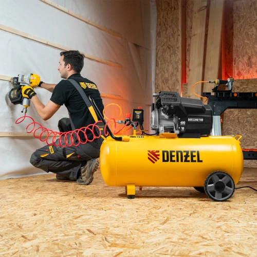 Компрессор воздушный DKV2200/100, Х-PRO 2.2 кВт, 400 л/мин, 100л Denzel по ценам производителя в Краснодаре с доставкой по всей России