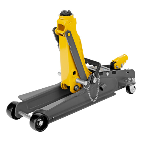 Домкрат гидравлический подкатной с фиксатором, 2,5 т,  85-385 мм, в пласт. кейсе Denzel по ценам производителя в Краснодаре с доставкой по всей России