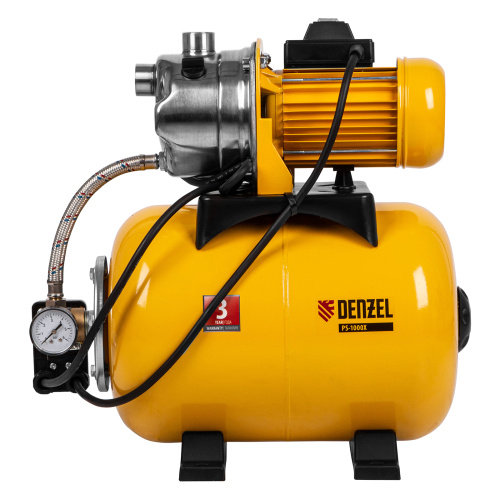 Насосная станция PS1000Х, 1000 Вт, 3500 л/ч, ресивер 24 л, подъем 44 м, нержавейка Denzel по ценам производителя в Краснодаре с доставкой по всей России