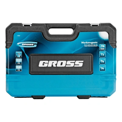 Набор инструментов, 1/2", 3/8", 1/4", CrV, 120 зубьев, 216 предметов Gross купить в Москве с доставкой по всей России | ProtosMarket.ru
