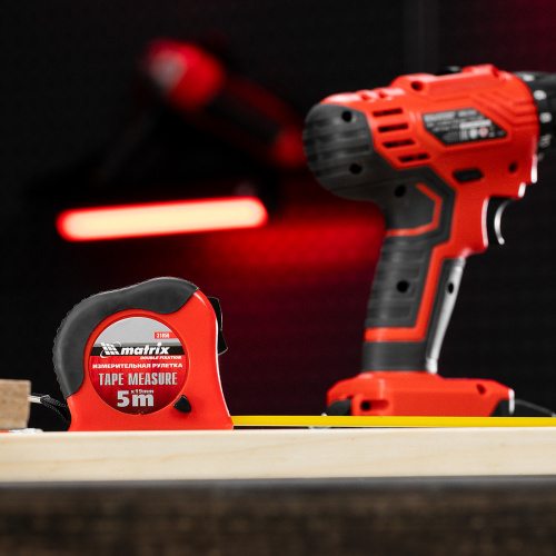 Рулетка Double fixation,5 м х 19 мм,обрезиненный корпус,двойная плавная фиксация Matrix по ценам производителя в Краснодаре с доставкой по всей России