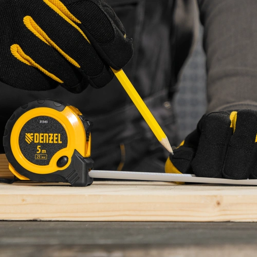 Рулетка 5м х 25мм, двухкомп. корпус, кнопка-пауза Denzel по ценам производителя в Краснодаре с доставкой по всей России