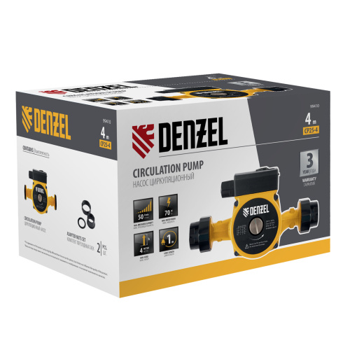 Циркуляционный насос CP25-4, напор 4 м, 50 л/мин, 1 м кабель, монт. длина 180 мм Denzel по ценам производителя в Краснодаре с доставкой по всей России