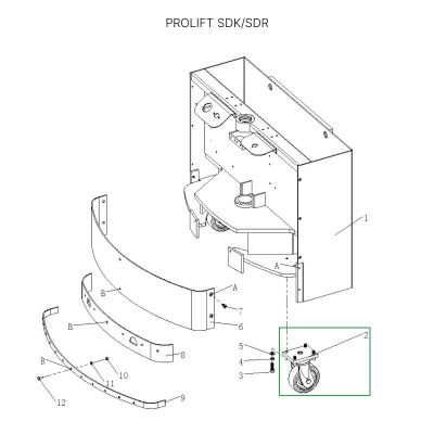 Опорное колесо в сборе с поворотной опорой для штабелеров SDR1536/1545S/1645/1656/2036/2045, SDK по ценам производителя в Краснодаре с доставкой по всей России