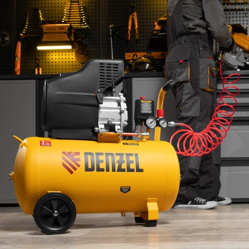 Компрессор воздушный, прямой привод DC1500/50, 1.5 кВт, 50 литров, 220 л/мин Denzel по ценам производителя в Краснодаре с доставкой по всей России