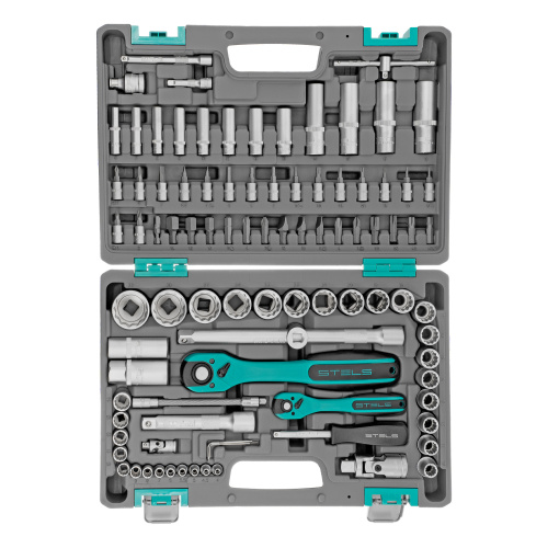 Набор инструментов 1/2", 1/4", CrV, 12 гранные головки, пластиковый кейс, 94 предмета Stels по ценам производителя в Краснодаре с доставкой по всей России