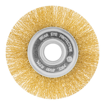 Щетка для УШМ, 125 мм, посадка 22.2 мм, плоская, латунированная витая проволока Matrix по ценам производителя в Краснодаре с доставкой по всей России
