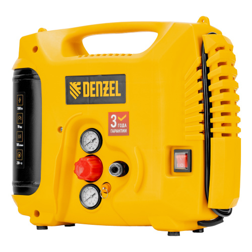 Компрессор воздушный DL1300, 10 бар, 1,3 кВт 180 л/мин 5 л, с набором аксессуаров Denzel по ценам производителя в Краснодаре с доставкой по всей России