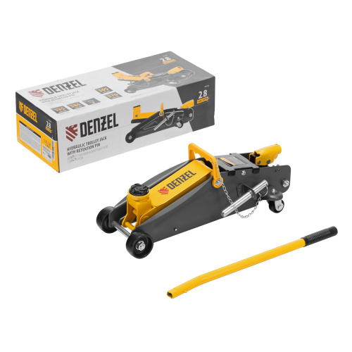Домкрат гидравлический подкатной с фиксатором, 2,8 т, 135-385 мм Denzel по ценам производителя в Краснодаре с доставкой по всей России