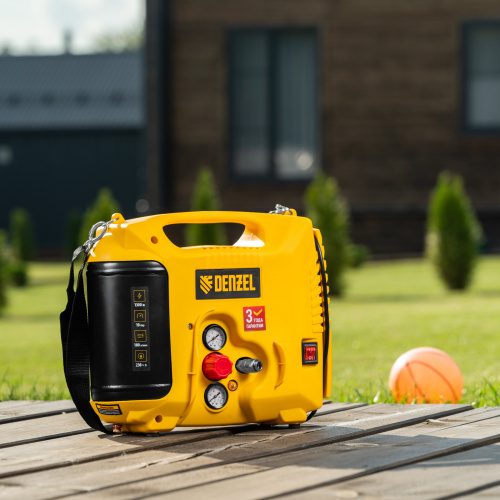 Компрессор воздушный DL1300, 10 бар, 1,3 кВт 180 л/мин 5 л, с набором аксессуаров Denzel по ценам производителя в Краснодаре с доставкой по всей России