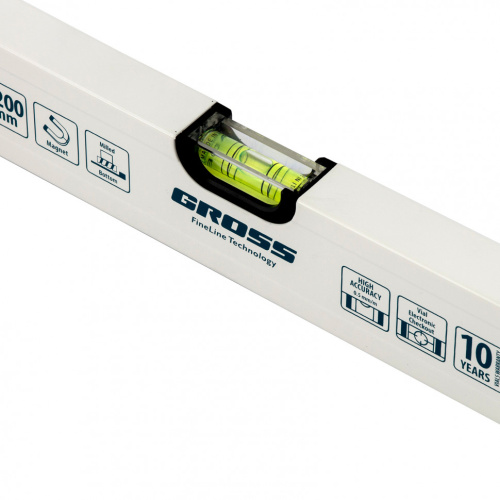 Уровень алюминиевый, 1200 мм, фрезерованный, 3 глазка, магнитный Gross по ценам производителя в Краснодаре с доставкой по всей России