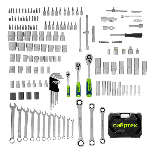 Набор инструментов, 1/2", 3/8", 1/4", пластиковый кейс 160 предм. Сибртех по ценам производителя в Краснодаре с доставкой по всей России