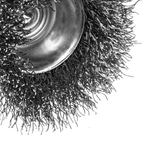 Щетка для дрели, 50 мм, Чашка, со шпилькой, нержавеющая витая проволока Denzel по ценам производителя в Краснодаре с доставкой по всей России