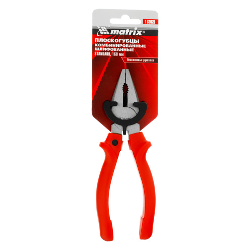 Плоскогубцы комбинированные Standard, 160 мм, шлифованные, пластмассовые рукоятки Matrix по ценам производителя в Краснодаре с доставкой по всей России