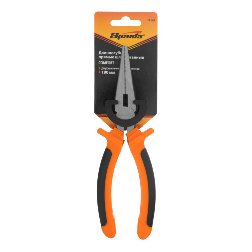 Длинногубцы прямые Comfort, 180 мм, шлифованные, двухкомпонентные рукоятки Sparta по ценам производителя в Краснодаре с доставкой по всей России