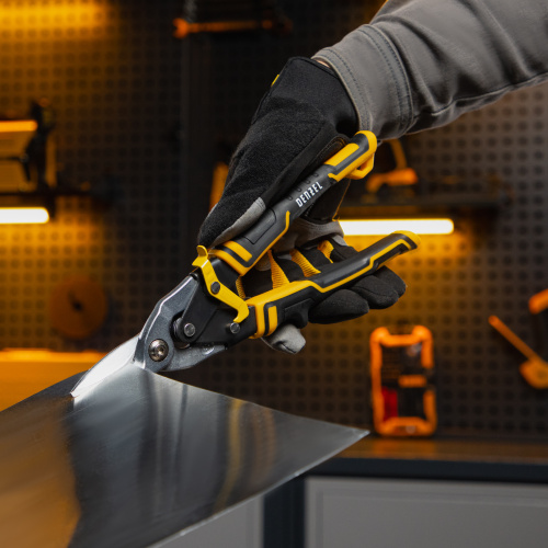 Ножницы по металлу, 270 мм, прямой рез, сталь-CrMo, трехкомпонентные рукоятки Denzel по ценам производителя в Краснодаре с доставкой по всей России