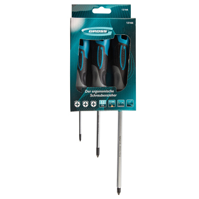 Набор отверток PH, 3 шт, S2, трехкомпонентная рукоятка Gross по ценам производителя в Краснодаре с доставкой по всей России