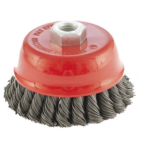 Щетка для УШМ, 100 мм, М14, "чашка", двухрядная, крученая проволока 0.8 мм Matrix по ценам производителя в Краснодаре с доставкой по всей России