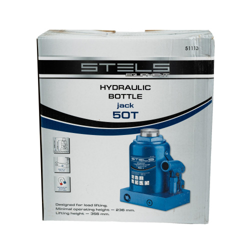 Домкрат гидравлический бутылочный, 50 т, H подъема 236-356 мм Stels по ценам производителя в Краснодаре с доставкой по всей России